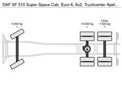 DAF XF 510 Super Space Cab, Euro 6, 6x2, Truckcenter A