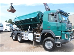 Volvo FMX 380 + 6x6 + HMF Z Crane Hardox KIPPER + Multi