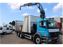 Mercedes Axor Ciężarówka plandeka Mercedes-Benz Axor 2533 + 14t crane + 6x2 + REMOTE + MANUAL + LIFT