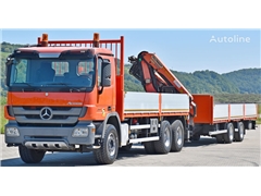 Mercedes Actros Ciężarówka burtowa Mercedes-Benz ACTROS 2641 + PK18002-EH C/FUNK + Anhänger! 6x4 + przyczepa burtowa