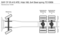 DAF CF 85.410 ATE, Hiab 166, 6x4 Steel spring