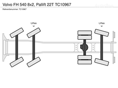 Volvo FH 540 8x2, Pallift 22T