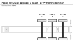Naczepa firanka Krone schuifzeil oplegger 3 asser