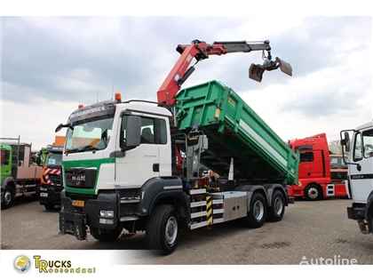 MAN TGS 26.440 6x6 + HMF 18T/M + 3SIDE TIPPER + BIG AX