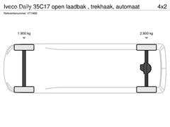 Iveco Daily 35C17 open laadbak , trekhaak, automaat