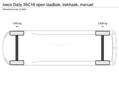 Iveco Daily 35C16 open laadbak, trekhaak, manuel