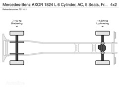 Mercedes Axor Ciężarówka furgon Mercedes-Benz AXOR 1824 L 6 Cylinder, AC, 5 Seats, Front steel, Euro 5