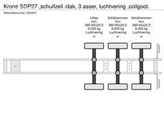 Naczepa firanka Krone SDP27 ,schuifzeil /dak, 3 as