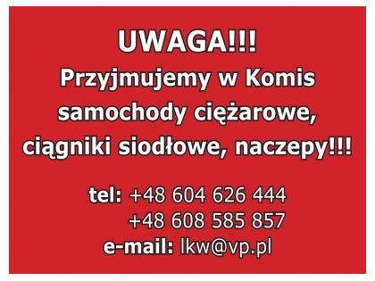 PRZYJMUJEMY W KOMIS WSZYSTKIE