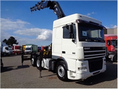 DAF XF95 Ciągnik siodłowy DAF XF 95.380 + Crane HIAB 400E + 6X2 + AIRCO