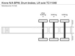 Naczepa firanka Krone N/A BPW, Drum brakes, Lift a