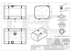 Zbiornik paliwa Mercedes-Benz 560x640x940 - 300L d