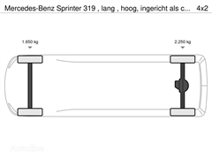 Mercedes Sprinter 319 , lang , hoog, ingericht als camper v