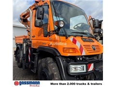 Mercedes Unimog U400 4x4, Frontzapfwelle, Kipper, Kran MKG