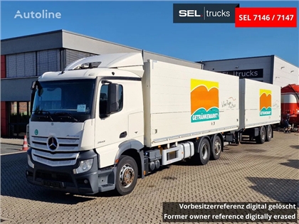 Mercedes Actros Ciężarówka furgon Mercedes-Benz Actros 2543 Retarder / Lenkachse / Liftachse + przyczepa furgon