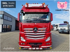 Mercedes Actros Ciężarówka do przewozu bydła Mercedes-Benz Actros Rückfahrkamera / Durchladezug / 3 Stock / Lenkachse / Lif