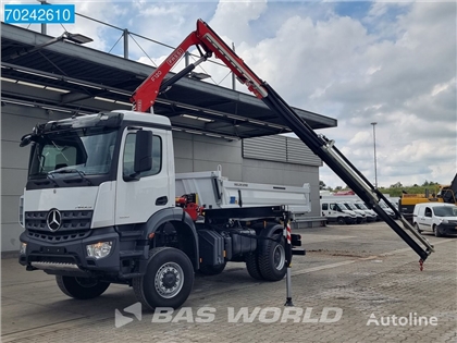 Mercedes Arocs 1832 4X4 Fassi F120B Kran Crane Meiller 3-Se