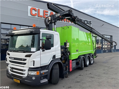 Śmieciarka Scania P 360 Faun 18m³ + Hiab crane + U