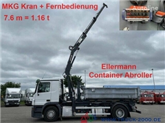 Mercedes 1841L Abroller mit Mulde und Kran+FB 7.6m1.2 t