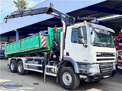 DAF CF 85.410 ATE, Hiab 166, 6x4 Steel spring