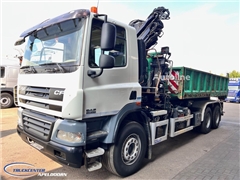 DAF CF 85.410 ATE, Hiab 166, 6x4 Steel spring