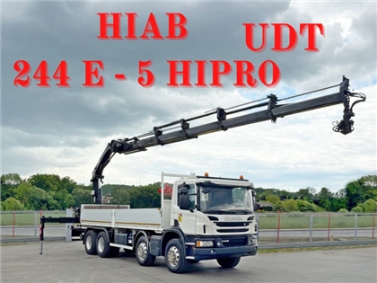 SCANIA P 410  PLATFORMA 7,00m  HIAB 244 E -5 HIP