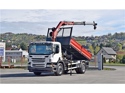 SCANIA P250  WYWROTKA 4,75m + HMF 635 K2 + PILOT