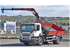 SCANIA P250  WYWROTKA 4,75m + HMF 635 K2 + PILOT